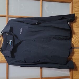 Columbia Womens Titanium Omni Freeze Navy Button Up With Vented Back Medium
